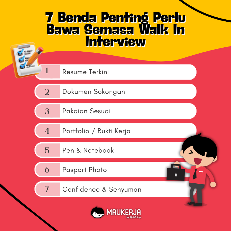 7 Benda Penting Perlu Bawa Semasa Walk In Interview